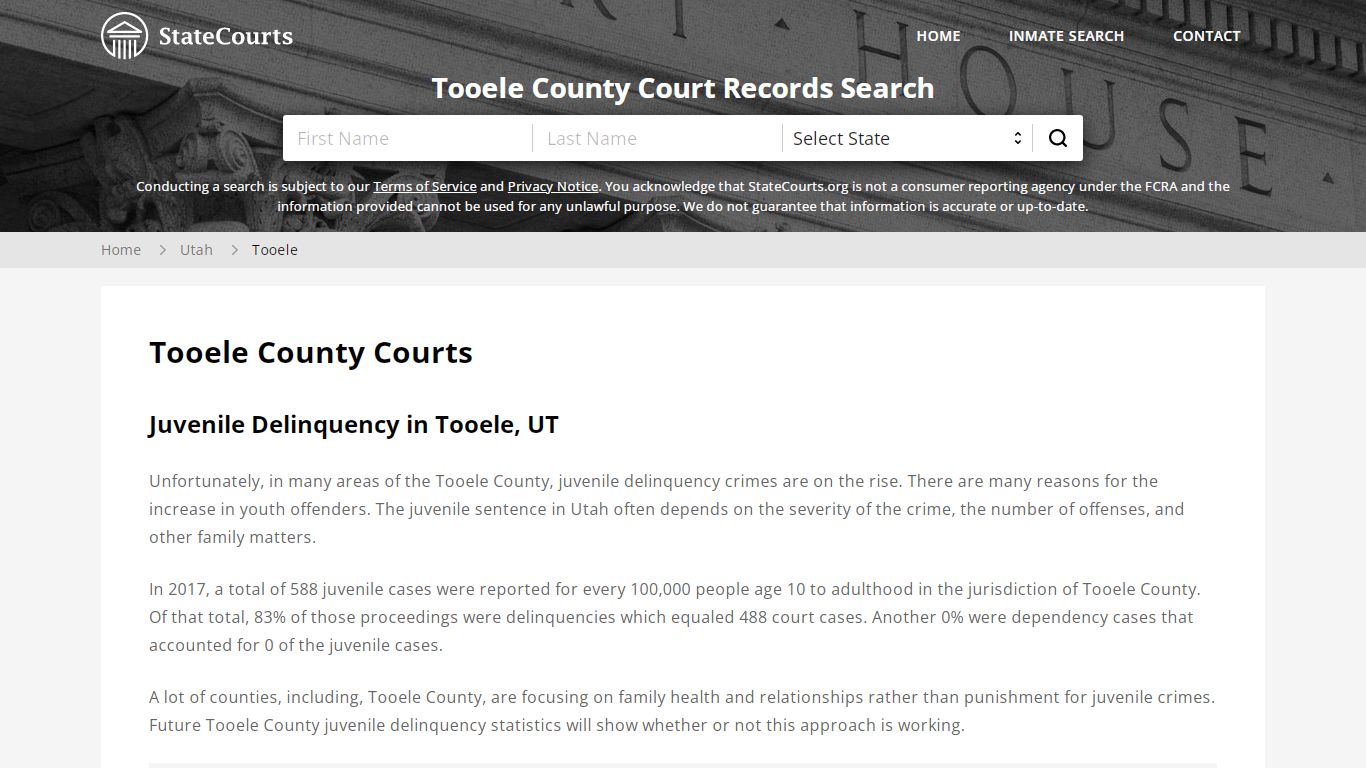 Tooele County, UT Courts - Records & Cases - StateCourts