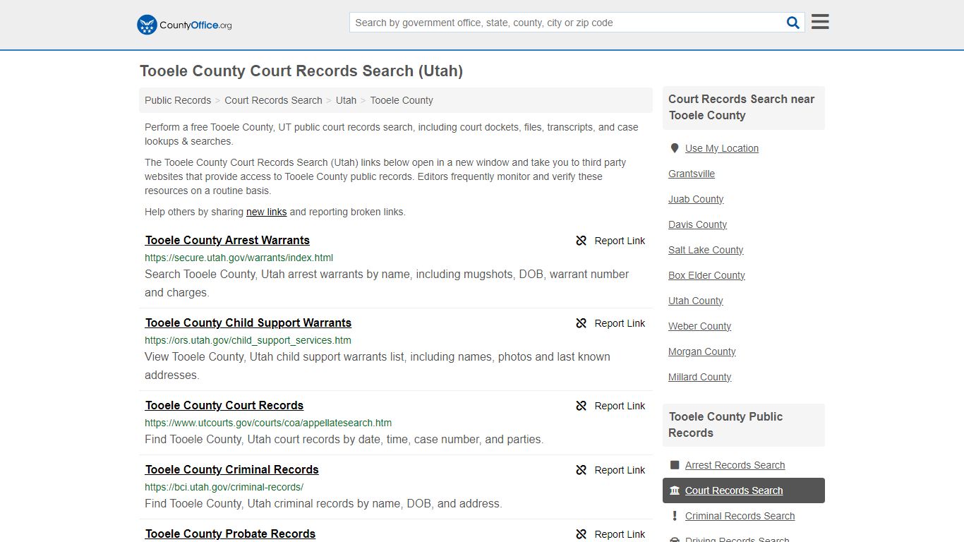 Tooele County Court Records Search (Utah) - County Office