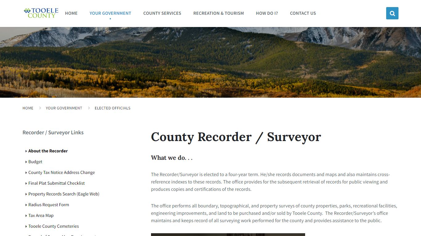 County Recorder / Surveyor - Tooele County